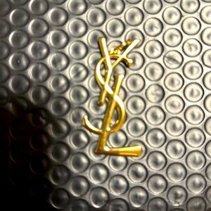 YSL/Yves Saint Lorent 1 piece metal pendant gold Came from Earring XL 2.5 inch